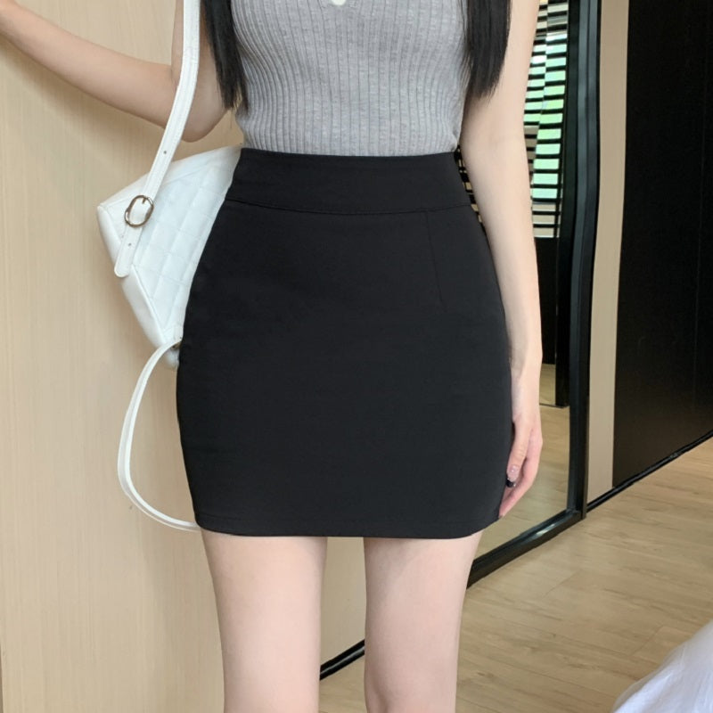 SHOWLU FASHION high waist slimming sheath skirt in black, stretchy business wear with a fitted, elegant design.