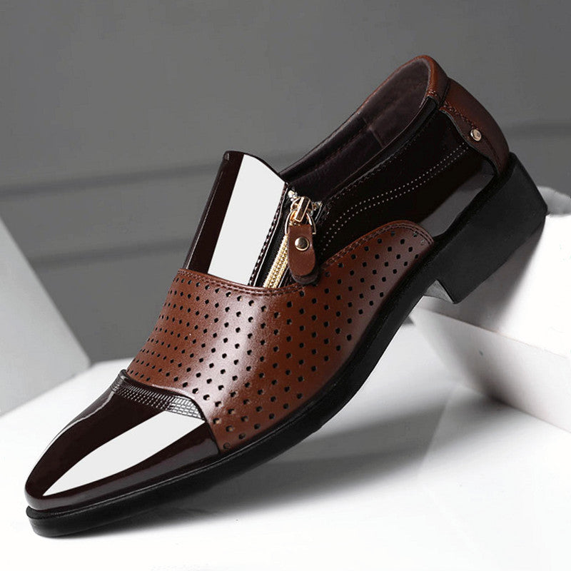 Showlu FASHION STORE men's leather derby shoes, breathable formal footwear with classic design for business and dress occasions
