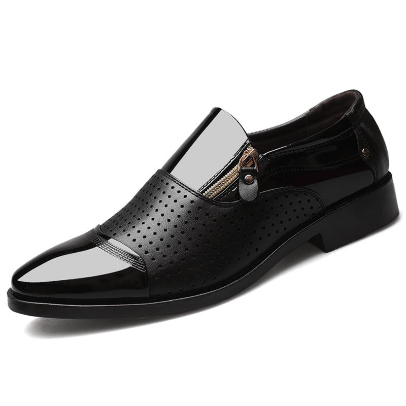 Men's leather derby shoes by SHOWLU FASHION STORE, breathable and formal business footwear in classic design.