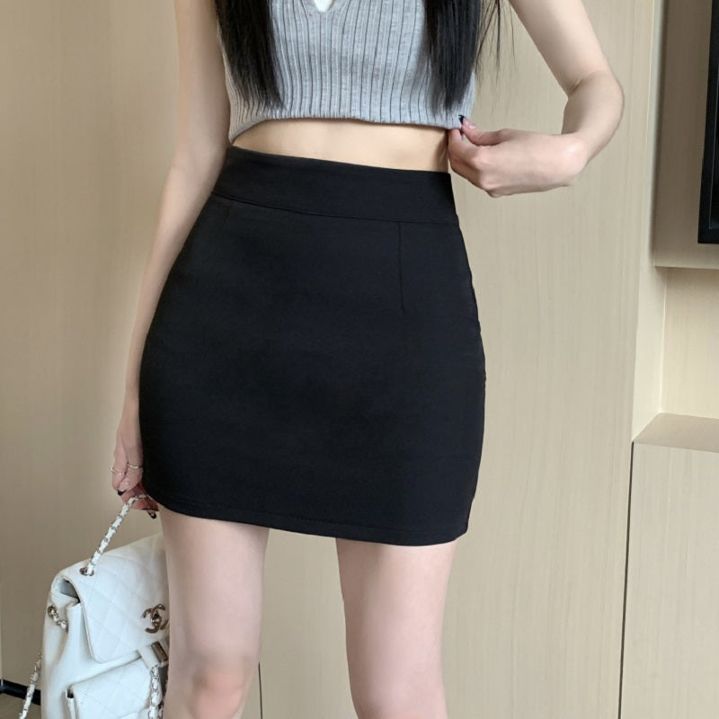 SHOWLU FASHION high waist slimming sheath skirt in black, stretchy business wear style, tailored for a sleek, professional look.