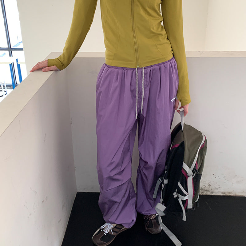 SHOWLU FASHION women's quick-drying loose side zipper leg pants, lightweight and comfortable for active wear.