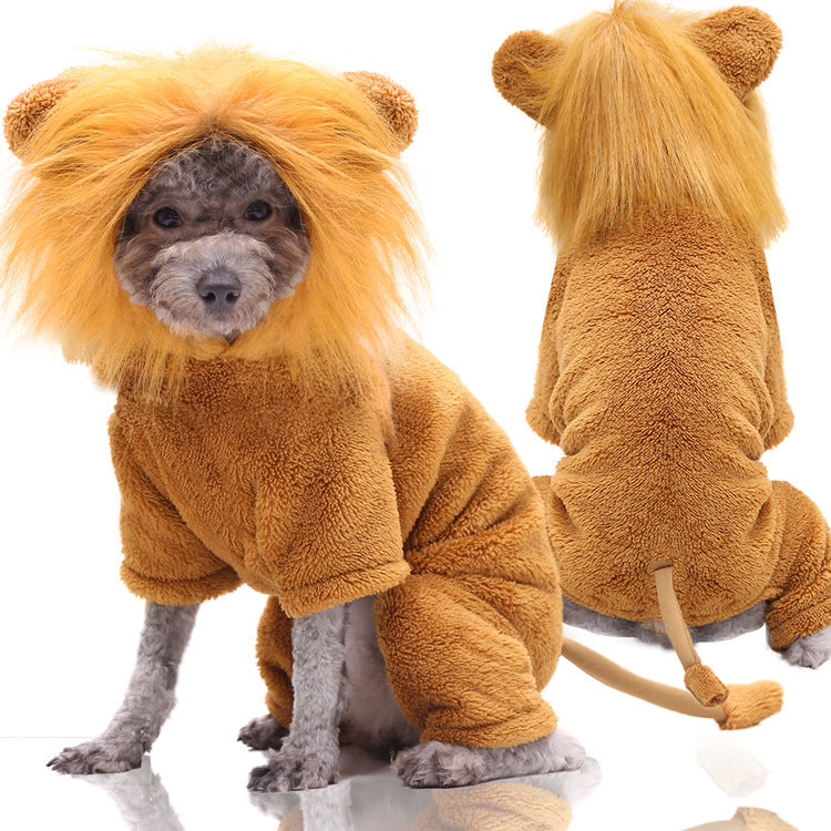 Cross-Border Pet Dog Clothes, Cat Autumn and Winter Four-Legged Cotton Coat, Cartoon Transformation Clothing, Cat Clothing, Dog Clothing Supplies