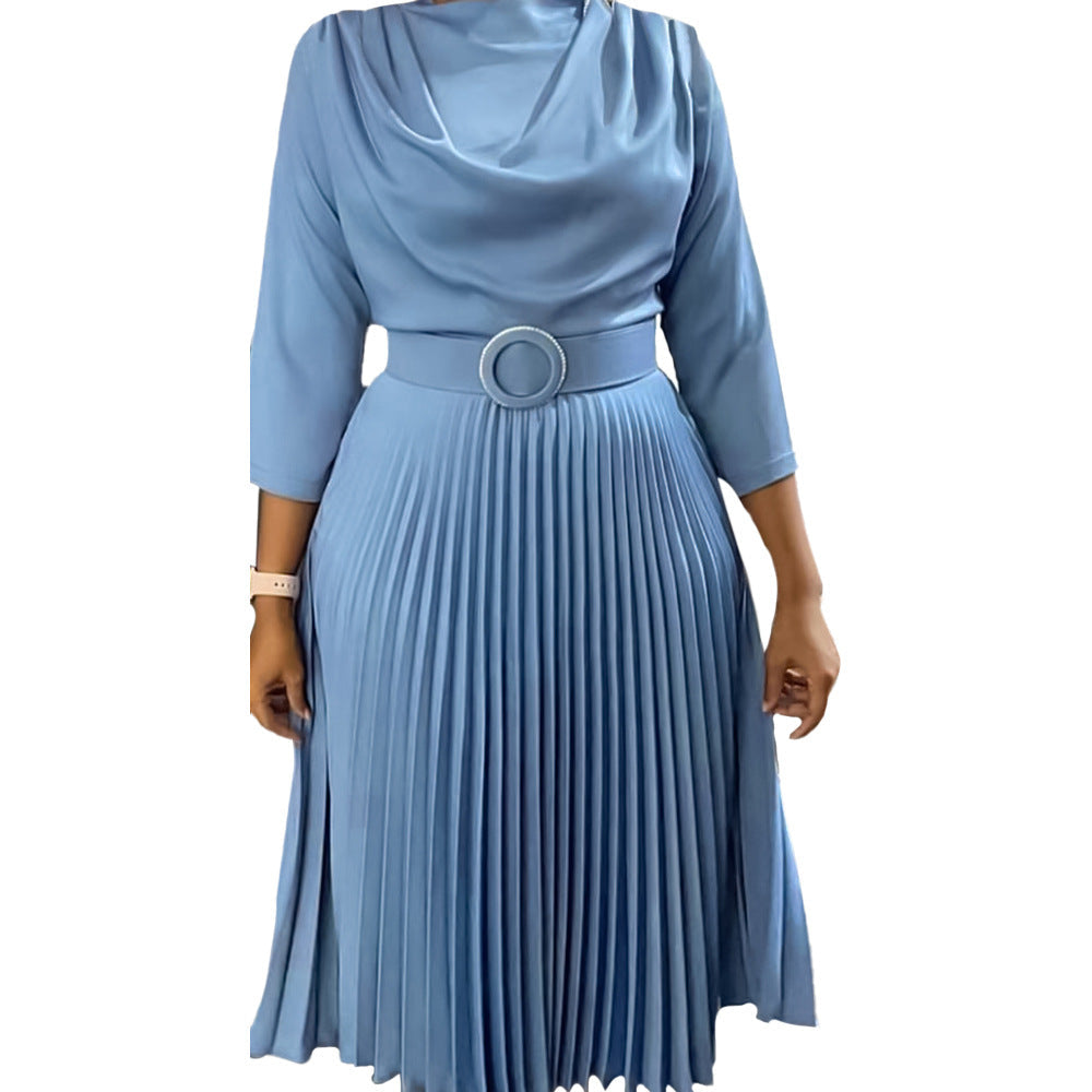 Plus size SHOWLU FASHION women's midi dress with elegant A-line skirt and sexy design, perfect for stylish occasions.