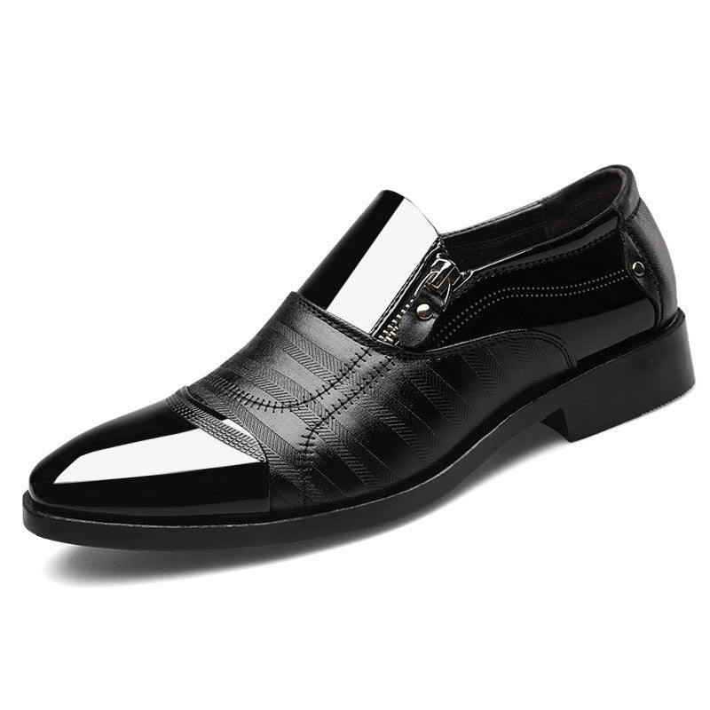 Men's leather derby shoes by SHOWLU FASHION STORE, breathable business formal footwear with sleek design and polished finish.