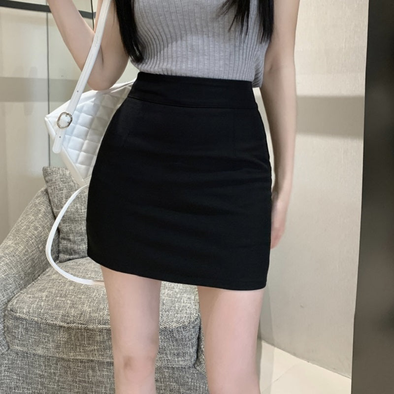 SHOWLU FASHION high waist slimming sheath skirt in black, stretchy business wear with a fitted, professional silhouette.