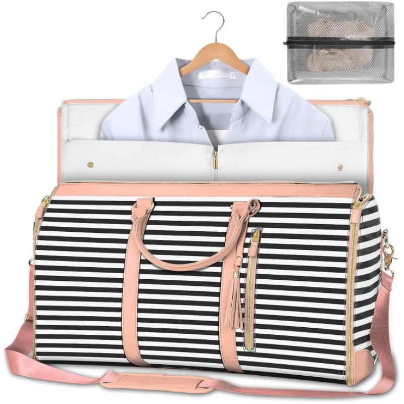 Large foldable PU leather travel bag by SHOWLU FASHION STORE, ideal for overnight trips and travel storage.