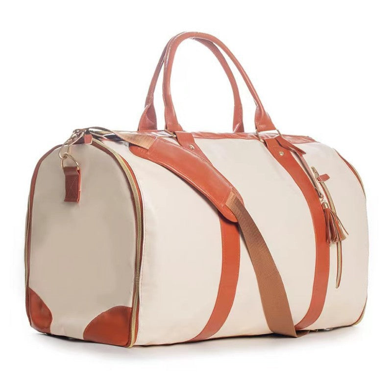 Large foldable PU leather travel bag by Showlu Fashion Store, ideal for overnight trips and travel storage.