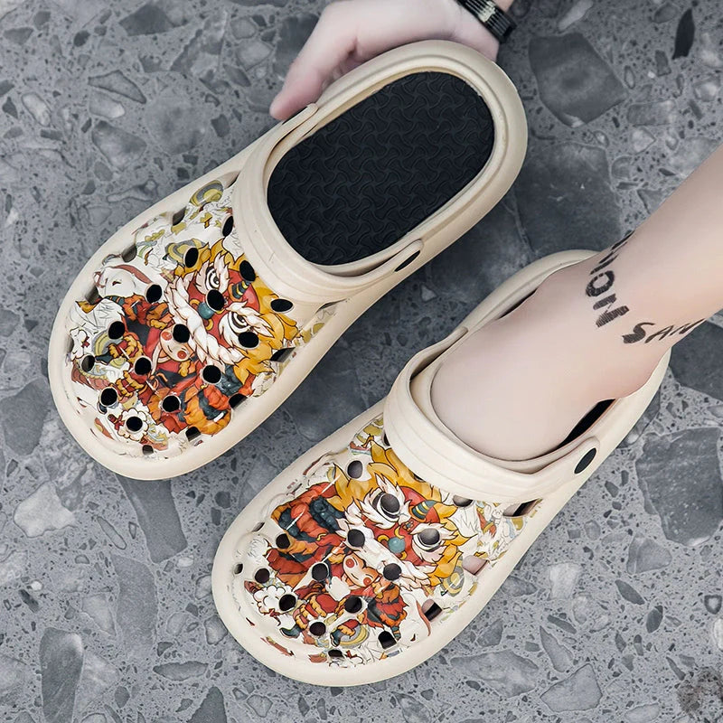 Men's breathable colorblock outdoor sports shoes by SHOWLU FASHION STORE, designed for summer outdoor activities.