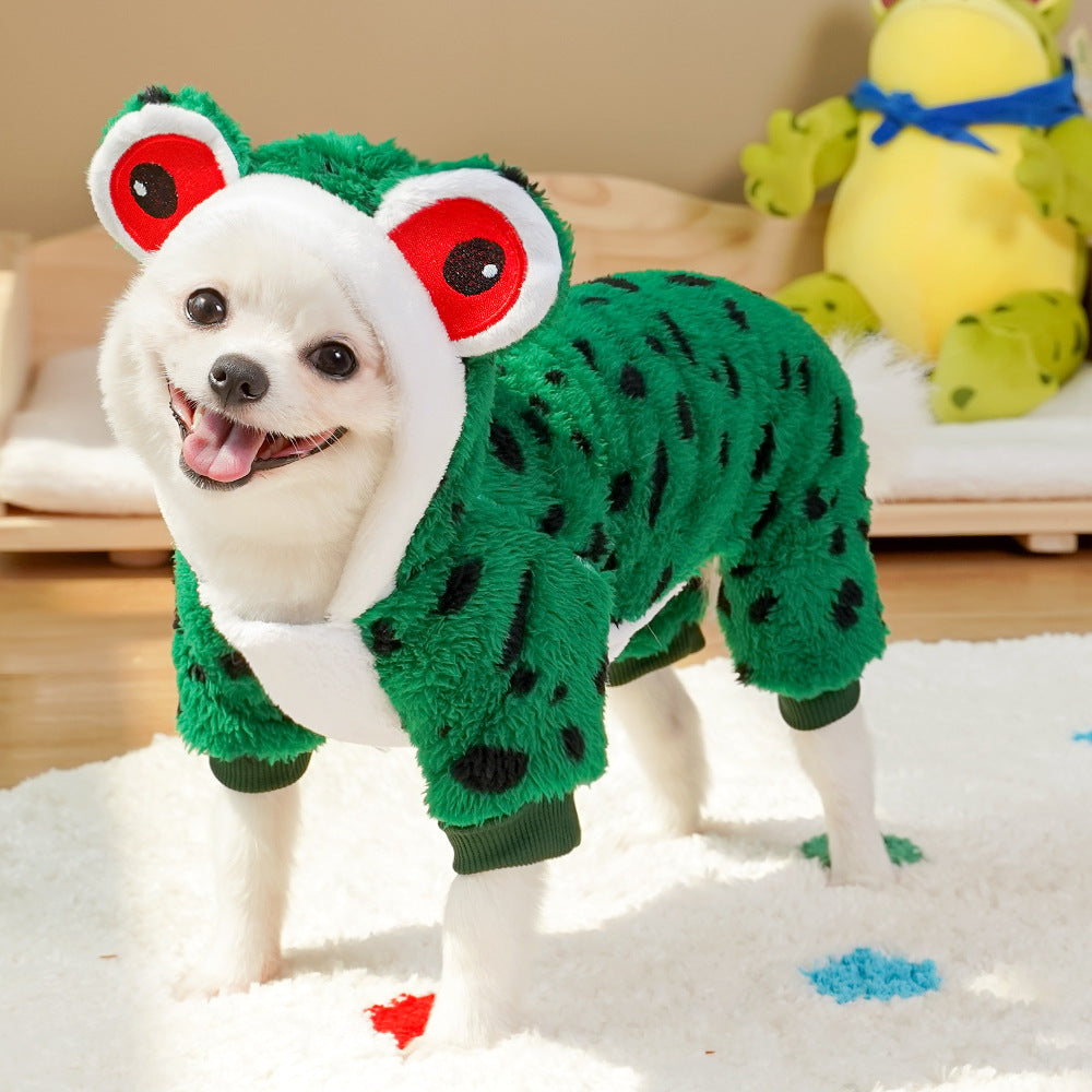 Cross-Border Pet Dog Clothes, Cat Autumn and Winter Four-Legged Cotton Coat, Cartoon Transformation Clothing, Cat Clothing, Dog Clothing Supplies