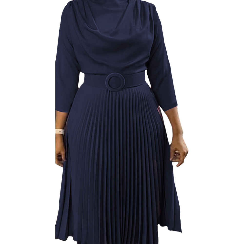Plus size SHOWLU FASHION women's sexy midi dress with elegant A-line skirt, stylish and flattering for special occasions.