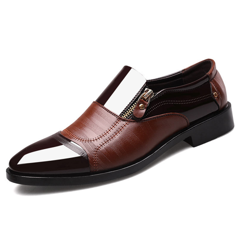 Men's leather derby shoes by SHOWLU FASHION STORE, breathable design, formal business footwear with classic style and polished finish.