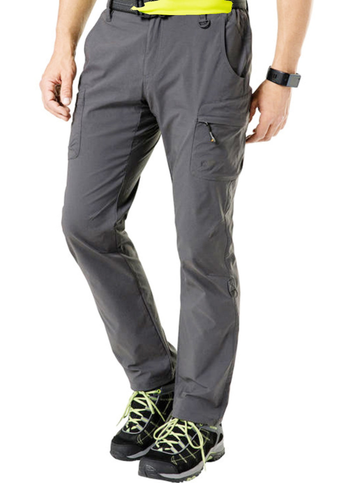 Yi Xing Wanjia men's extra large outdoor nylon pants with multiple pockets, designed for outdoor activities and rugged wear.