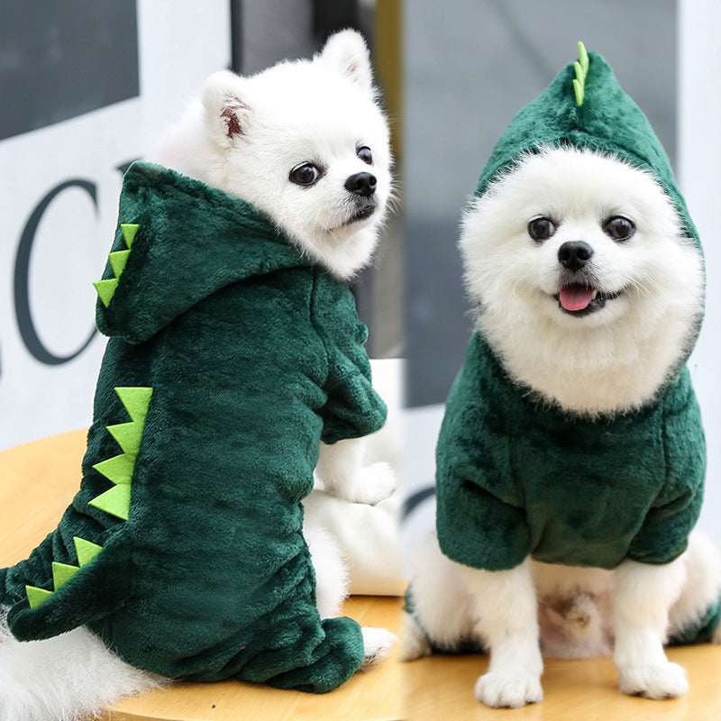 Cross-Border Pet Dog Clothes, Cat Autumn and Winter Four-Legged Cotton Coat, Cartoon Transformation Clothing, Cat Clothing, Dog Clothing Supplies