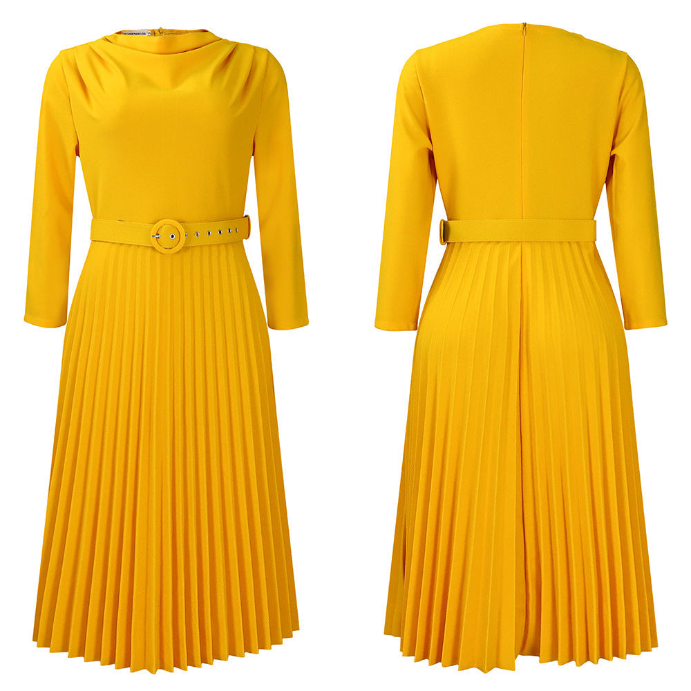 Plus size SHOWLU FASHION women's sexy midi dress with elegant A-line skirt, perfect for stylish and comfortable wear