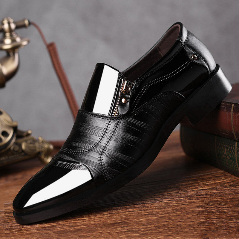 Men's SHOWLU FASHION STORE Fu Gui Xiang Rui Hu leather derby shoes, breathable formal footwear for business and dress occasions.