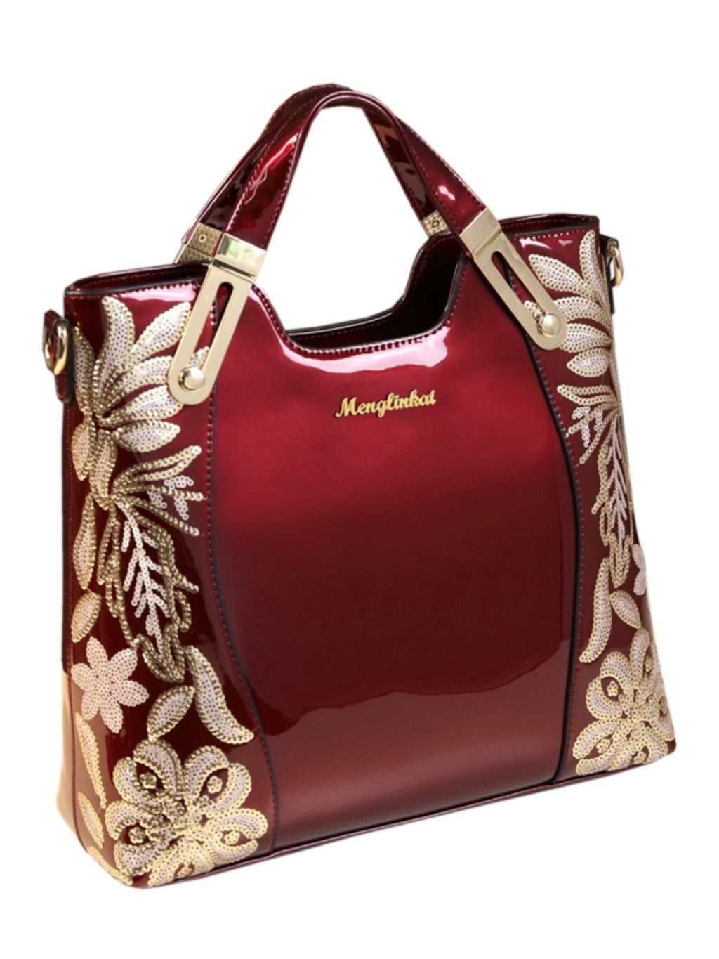Sylvia genuine leather shoulder bag with floral design, large capacity, stylish handbag for everyday use