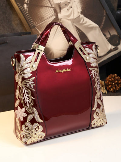 Fashion Style Fashion Large Capacity Large Bags Women's Middle-Aged Mother Bag Elegant Genuine Leather Women's Bag Shoulder Messenger Handbag