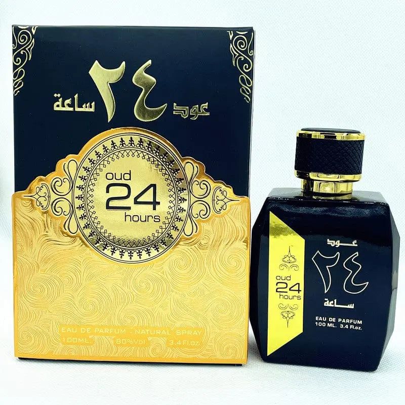 OUD 24 Hours Black Gold Arabian perfume bottle from Showlu Fashion Store, a luxurious Middle East fragrance in Dubai UAE.