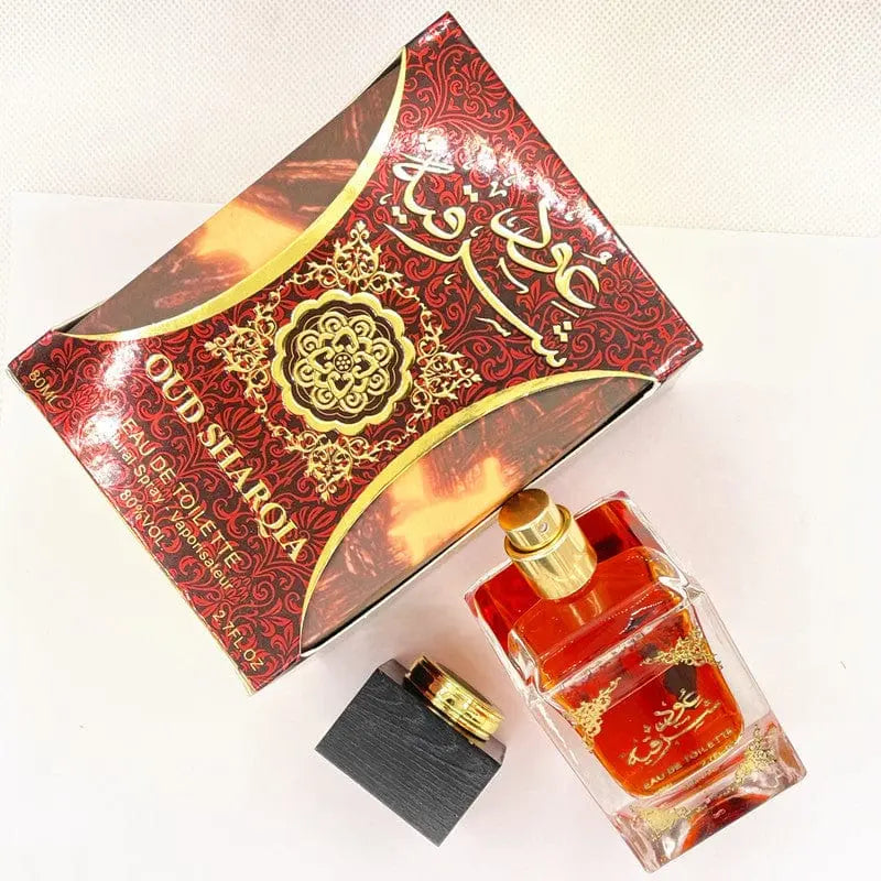 Arabian Oud Sharqia perfume for women with a wooden cover, showcasing elegant UAE royal fragrance and traditional design.