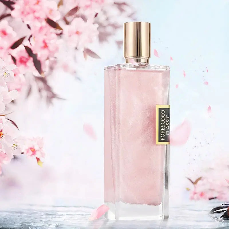 Showlu Gold Sand perfume bottle, unisex long-lasting fragrance for men and women, sleek gold packaging and elegant design