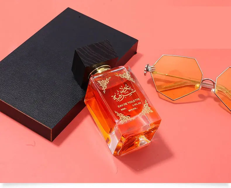 Showlu Oriental Arabian perfume bottle with 80ml of long-lasting woody and oriental fragrance, elegant design and packaging.