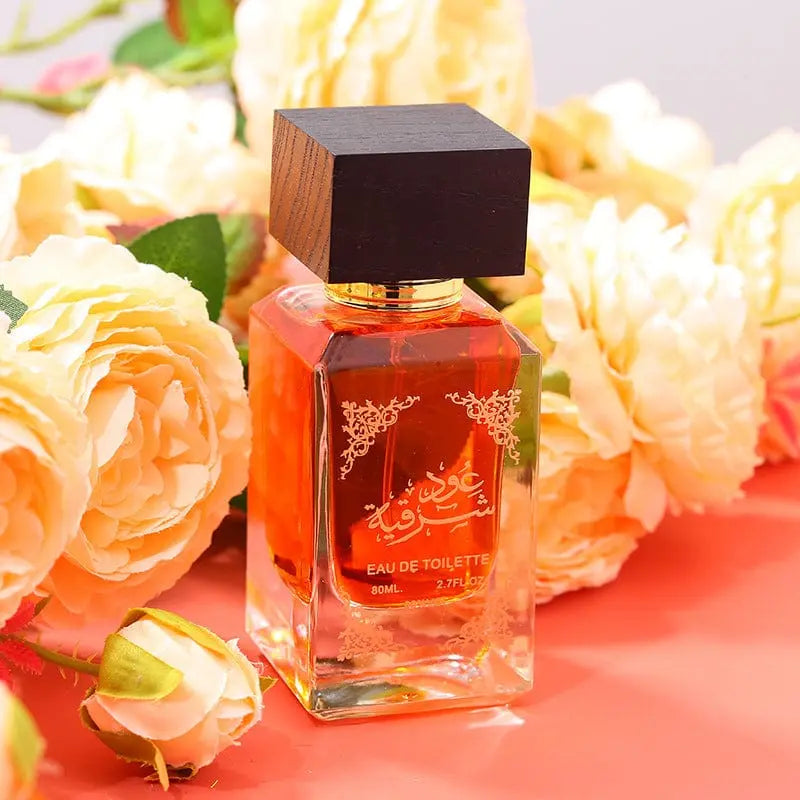 Showlu Oriental Arabian perfume bottle, 80ml, with a woody, long-lasting fragrance, elegant design, and luxurious appearance.