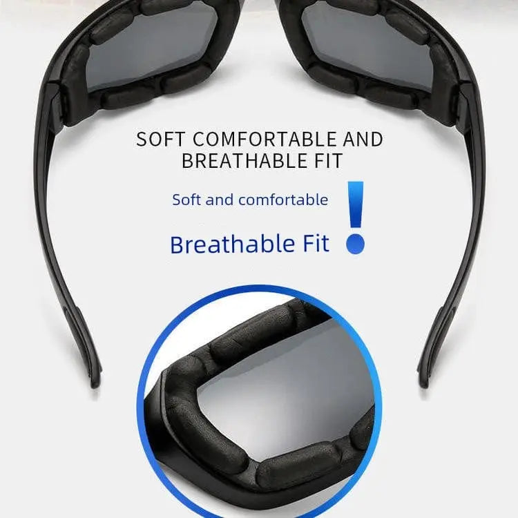 Kammpt night vision cycling goggles with impact-resistant PC lens, windproof and fashionable unisex outdoor eyewear.