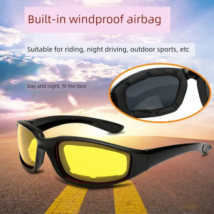 Showlu Fashion Night Vision Cycling Goggles with impact-resistant PC lenses, windproof and fashionable for outdoor riding.