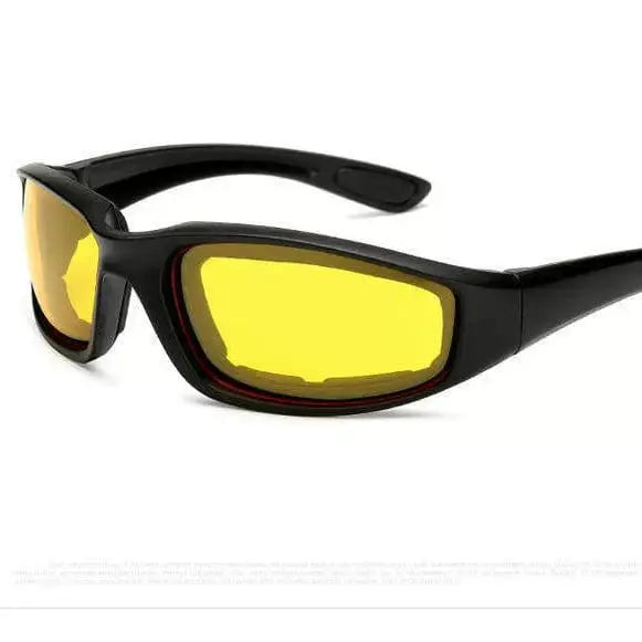 Showlu Fashion Kammpt night vision cycling goggles with impact-resistant PC lens, windproof and stylish for outdoor nighttime riding.