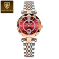 Luxury POEDAGAR women's quartz watch with stainless steel band, waterproof design, and date display.