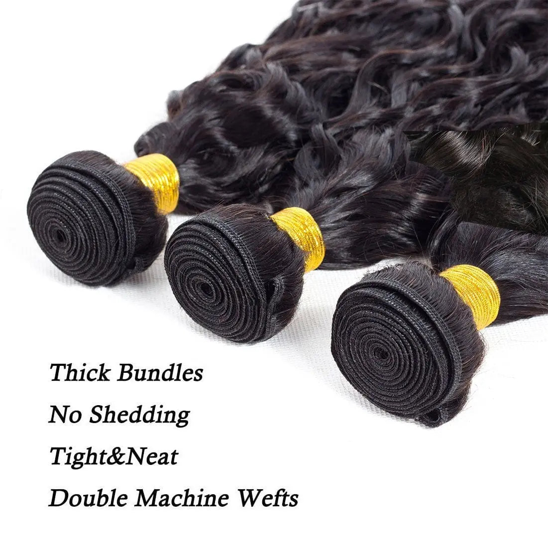 Peruvian Water Wave human hair bundles from Wig Queen by Showlu Store Nation, unprocessed curly Remy hair, 12 to 32 inches