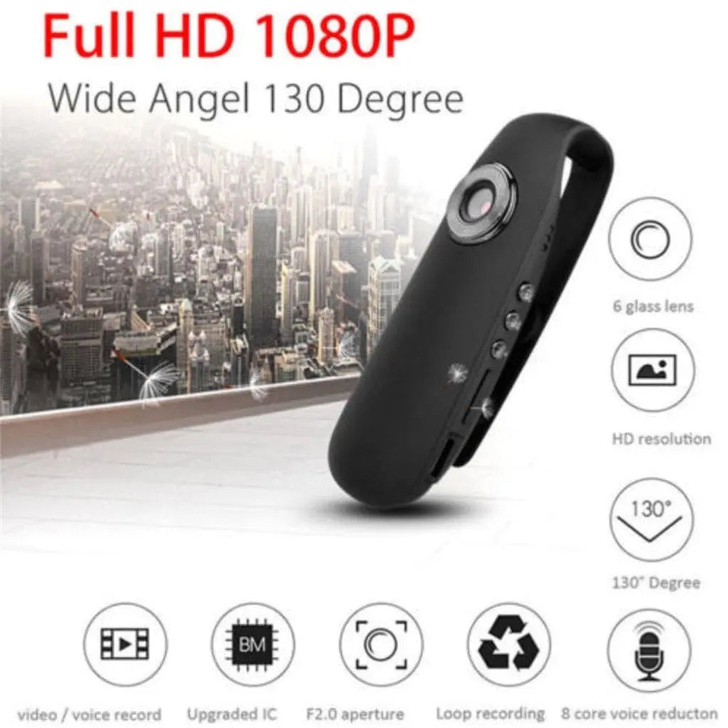 Maroon Hera mini camera with 1080p HD video, night vision, handheld design, suitable for portable DVR recording.