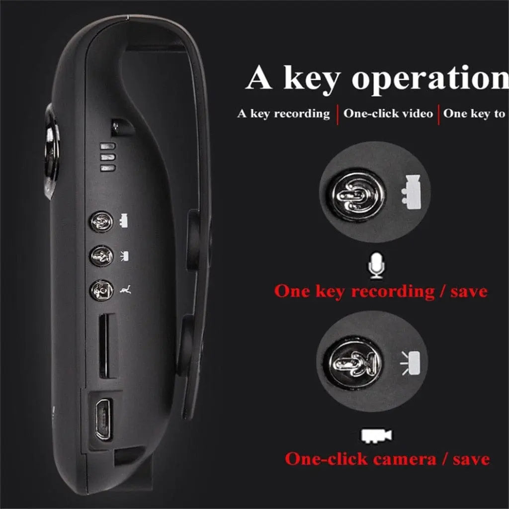 Maroon Hera mini portable camera with 1080p HD video, night vision, handheld design, suitable for tech accessories.