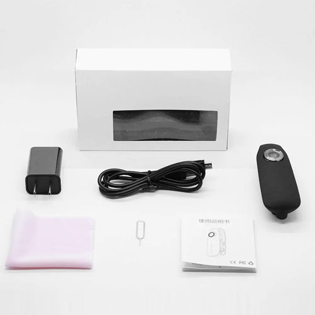 Maroon Hera mini handheld camera with 1080p HD video, night vision, portable DVR, compact tech accessory for recording.