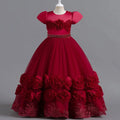 Puffy flower girl ball gown by Showlu Fashion for children, featuring a princess-style design for pageants and weddings.
