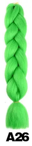 24-inch ombre pre-stretched Kanekalon jumbo braiding extensions, synthetic hair, in natural color blend with textured braid details.