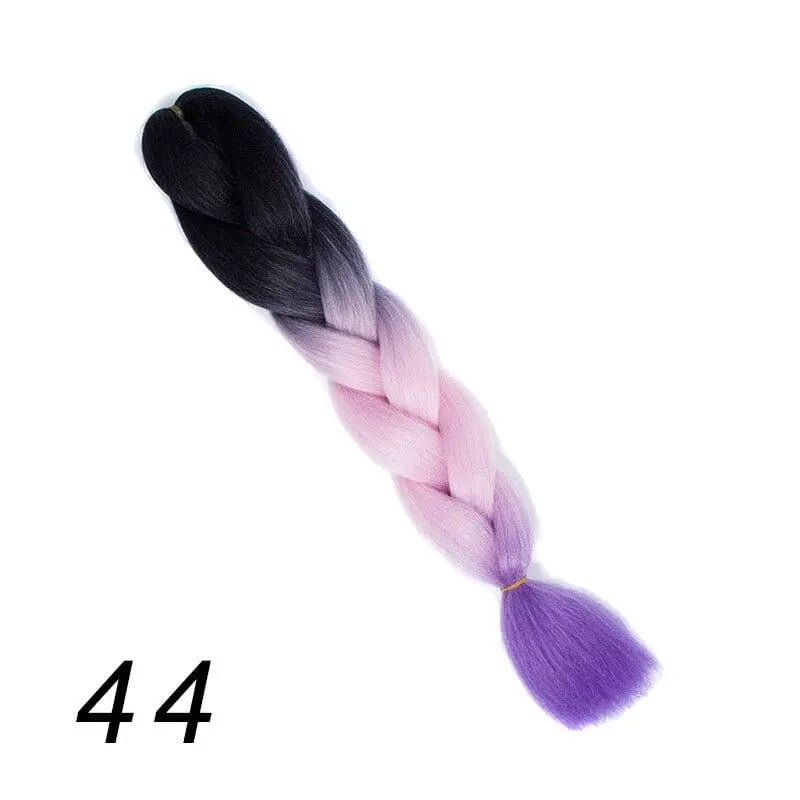 Showlu Store Nation 24-inch ombre kanekalon jumbo braiding extensions, pre-stretched synthetic hair for braids, 100g pack.