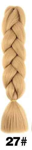 24-inch ombre pre-stretched Kanekalon jumbo braiding extensions with synthetic hair in natural and vibrant colors.