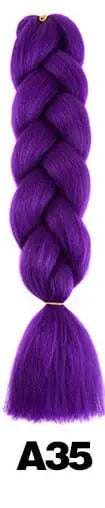 24-inch ombre pre-stretched Kanekalon jumbo braiding extensions by QP Hair, showcasing vibrant color and thick braid texture.