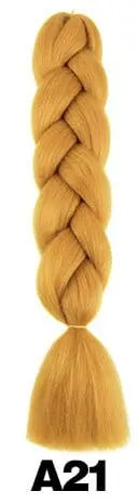 24-inch ombre Kanekalon jumbo braiding extensions, pre-stretched synthetic hair for braids, shown in natural ombre color.