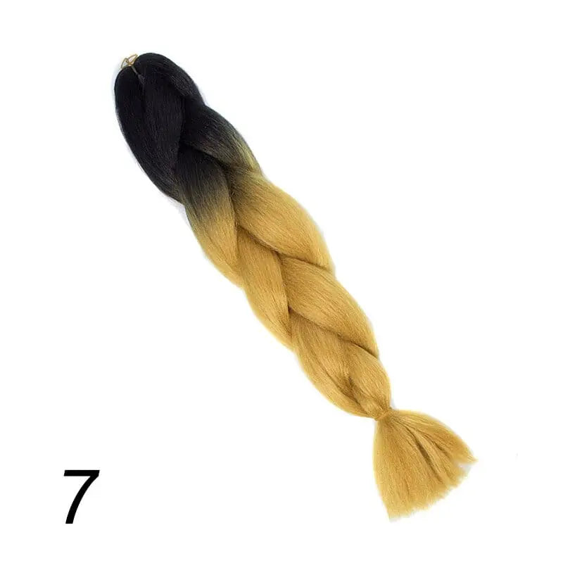 24-inch ombre pre-stretched Kanekalon jumbo braiding extensions, synthetic hair for braids, in 100g packs