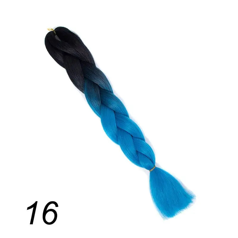 24-inch ombre pre-stretched Kanekalon jumbo braiding extensions by QP Hair, synthetic hair with ombre color for braiding styles