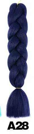 24-inch ombre pre-stretched Kanekalon jumbo braiding extensions by QP Hair, showing vibrant gradient synthetic hair strands.