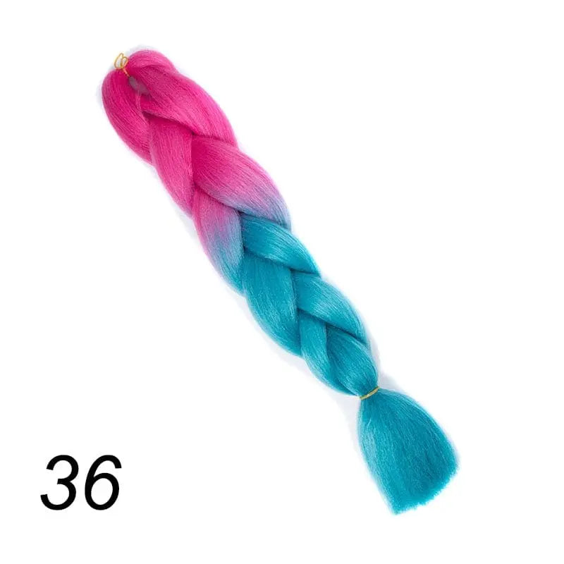24-inch ombre pre-stretched Kanekalon jumbo braiding extensions, synthetic hair, in natural color blending, from Showlu Store Nation