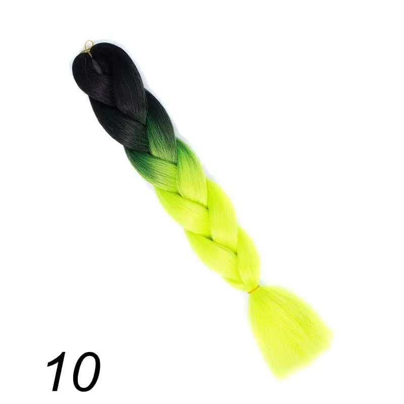 24-inch ombre Kanekalon jumbo braiding extensions in synthetic hair, pre-stretched for easy styling, from Showlu Store Nation.