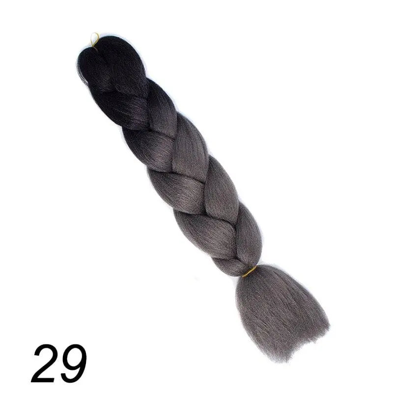 24-inch ombre pre-stretched Kanekalon jumbo braiding extensions, synthetic hair, Showlu Store Nation, 100g pack, natural-looking braid extensions