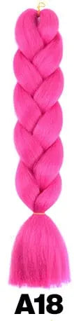 Showlu Store Nation 24-inch ombre pre-stretched Kanekalon jumbo braiding extensions in vibrant ombre colors, 100g per piece.