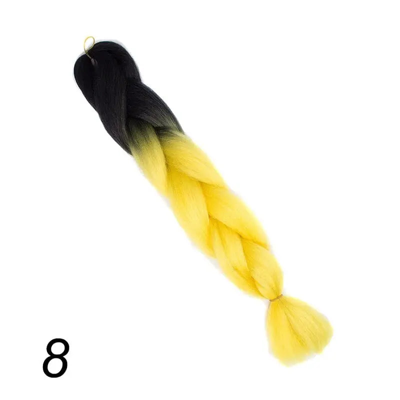 24-inch ombre Kanekalon jumbo braiding extensions by QP Hair, pre-stretched synthetic hair for braids, 100g per pack.
