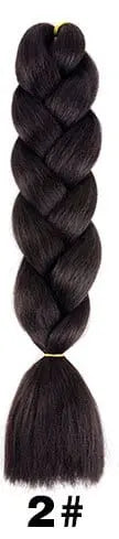 24-inch ombre pre-stretched Kanekalon jumbo braiding extensions by QP Hair, shown in natural ombre color and texture.