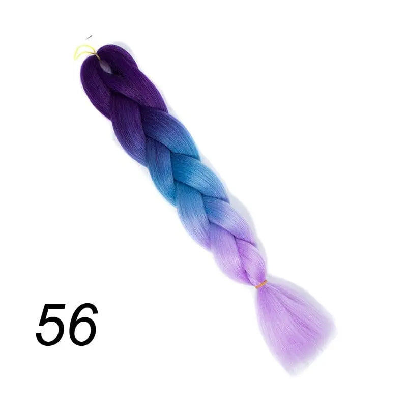 Showlu Store Nation 24-inch ombre Kanekalon jumbo braiding extensions, pre-stretched synthetic hair for braiding styles.